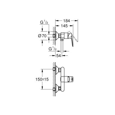 Grohe Bauloop Tek Kumandalı Duş Bataryası - 23634000 - 2