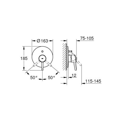 Grohe Concetto Ankastre BanyoDuş Bataryası - 19346001 - 2