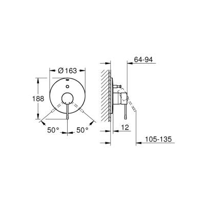 Grohe Essence Ankastre BanyoDuş Bataryası - 19285001 - 2