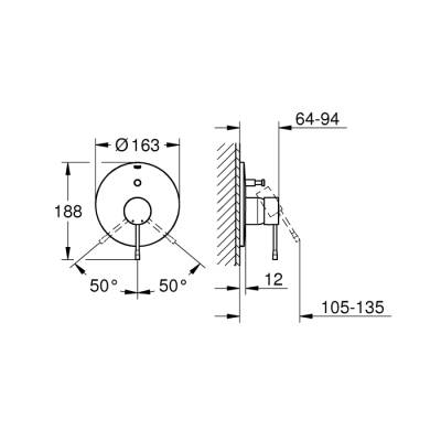 Grohe Essence Ankastre BanyoDuş Bataryası - 19285A01 - 2