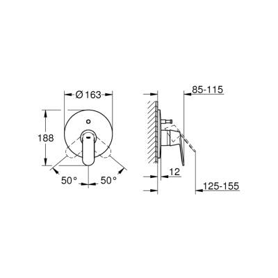 Grohe Eurocosmo Ankastre BanyoDuş Bataryası - 19382000 - 2