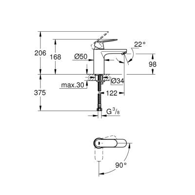 Grohe Eurocosmo Tek Kumandalı Lavabo Bataryası M-Boyut - 2339800E - 2
