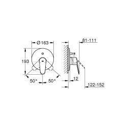 Grohe Eurodisc Cosmopolitan Ankastre BanyoDuş Bataryası - 19548002 - 2