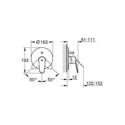Grohe Eurodisc Cosmopolitan Ankastre BanyoDuş Bataryası - 19548002 - 2