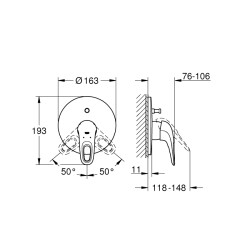 Grohe Eurostyle Ankastre BanyoDuş Bataryası - 19506003 - 2