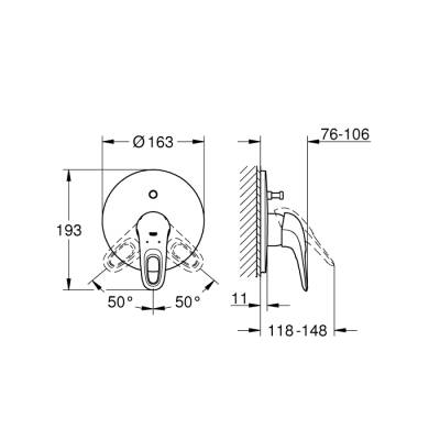Grohe Eurostyle Ankastre BanyoDuş Bataryası - 19506Ls3 - 2