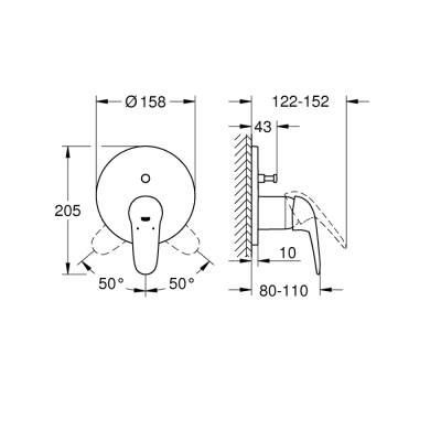 Grohe Eurostyle Ankastre BanyoDuş Bataryası - 24047003 - 2