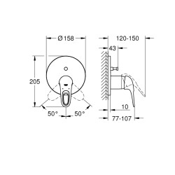 Grohe Eurostyle Ankastre BanyoDuş Bataryası - 24049003 - 2